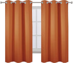 LEMOMO Orange Blackout Curtains 38 x 63 Inch Length/Set of 2 Curtain Panels/Thermal Insulated Room Darkening Blackout Curtains for Bedroom