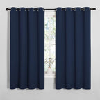 NICETOWN Blackout Curtain Panels for Bedroom, 2 Panels, W52 x L60-inch, Navy, Thermal Insulated Grommet Top Blackout Draperies and Drapes for Basement