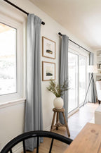 Linen Textured Total Blackout Curtains for Bedroom 72 Inches Long, Grey