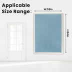 Self Adhesive Curtains, Black Out Shade for Window, Blackout Fabric Temporary Window Coverings Easy to Hang Curtains No Rod Needed, Use for Bedroom, Room, Kitchen, 59"W X 84"L, Lake Blue, 1 Panel