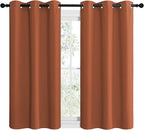NICETOWN Bedroom Halloween Curtains 48 inches Long, Burnt Orange Privacy and Thermal Insulated Blackout Drapes for Windows (1 Pair, 42 inches Wide)