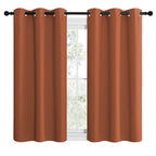 NICETOWN Bedroom Halloween Curtains 48 inches Long, Burnt Orange Privacy and Thermal Insulated Blackout Drapes for Windows (1 Pair, 42 inches Wide)