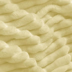 BEDELITE Fleece Throw Blanket for Couch – 3D Ribbed Jacquard Soft and Warm Decorative Fuzzy Blanket – Cozy, Fluffy, Plush Lightweight Transparent Yellow Throw Blankets for Bed, Sofa, 50x60 inches