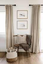 Linen Textured Total Blackout Curtains for Bedroom 108 Inches Long, Oatmeal