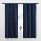 NICETOWN Bedroom Curtains Blackout Draperies, Home Decorations Thermal Insulated Solid Pole Top Blackout Drapes for Living Room (Navy, 1 Pair, 34-inch W x 63-inch L)