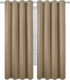 LEMOMO Natural Thermal Blackout Curtains/52 x 95 Inch/Set of 2 Panels Room Darkening Curtains for Bedroom