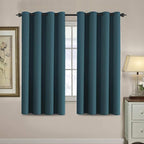 H.VERSAILTEX Blackout Curtain for Living Room Thermal Insulated Window Treatment Curtain Extra Long 63 inch Length Energy Saving Solid Grommet Top Blackout Drape, One Panel, Dark Teal, 52" W x 63" L