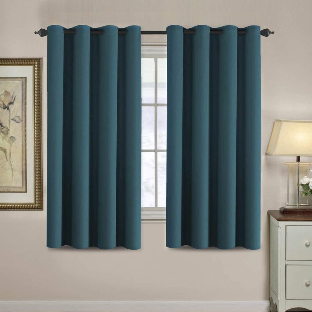 H.VERSAILTEX Blackout Curtain for Living Room Thermal Insulated Window Treatment Curtain Extra Long 63 inch Length Energy Saving Solid Grommet Top Blackout Drape, One Panel, Dark Teal, 52" W x 63" L