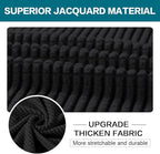 Turquoize 3 Piece Sofa Covers For 2 Cushion Couch Sofa Slipcover Soft Couch Cover For Dogs-Washable Sofa Furniture Covers With 2 Individual Cushion Covers, Feature Thick Fabric (2 Cushion Sofa, Black)