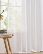 jinchan Floral Linen Curtains 84 Inch Farmhouse Back Tab 2 Panels