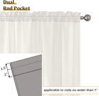 Aiyufeng Modern Sheer Window Curtains, Rod Pocket Long Curtains Translucent Drapes Semitransparent Privacy with Light Through for Bedroom/Living Room, Ivory, W40 x L96, 2 Pieces
