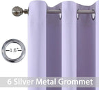 Yakamok Blackout Curtains Room Darkening Thermal Insulated Window Panels,Solid Grommet Top Drapes for Bedroom/Living Room(42Wx72L, Lilac, 2 Panels)