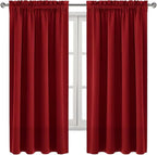 DWCN Burgundy Room Darkening Blackout Curtains - Thermal Insulated Privacy Energy Saving Window Curtain Drapes 52 x 63 inch Length, Set of 2 Bedroom Living Room Curtains