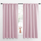 NICETOWN Room Darkening Curtains and Drapes - Thermal Insulated Rod Pocket Room Darkening Draperies for Dining Room (Lavender Pink, 2 Pieces, 52 inches Width by 63 inches Length)