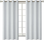 BGment Room Darkening Curtains 63 Inches Long - Grommet Thermal Insulated Drapes Window Treatment Curtains for Bedroom, 2 Panels, 52 x 63 Inch, Greyish White