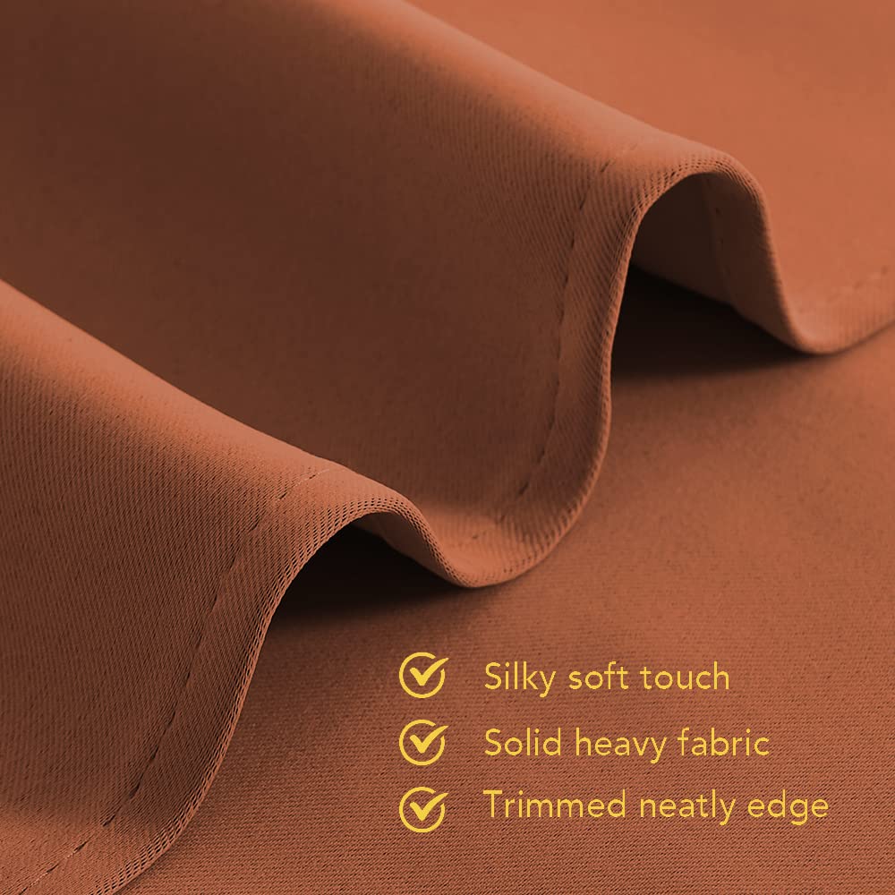 NICETOWN Blackout Curtain Panels for Girls Room, Burnt Orange, 1 Pair, 34 x 60 Inch, Nursery Essential Thermal Insulated Solid Grommet Top Blackout Drapes