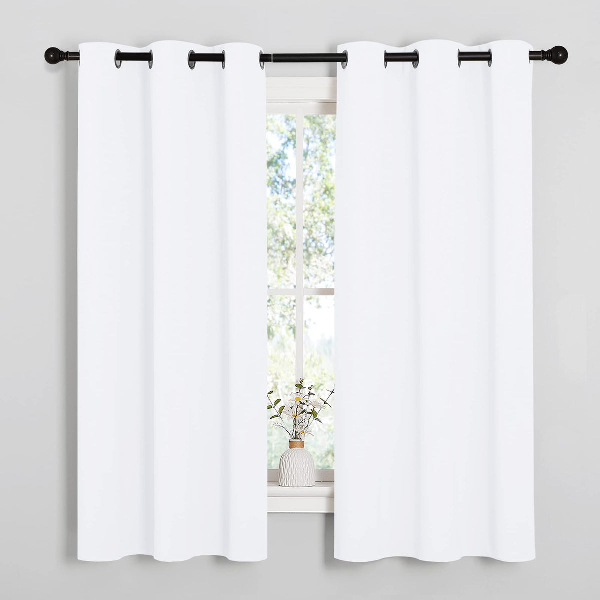 NICETOWN Grey Blackout Curtains for Bedroom 42" Wide x 63" Long 2 Panels
