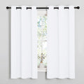 NICETOWN White Lightweight Fabric Curtain Panels, 48 inch Length, Non-Blackout Window Drapes for Bedroom & Dining Room (Set of 2, 42" W x 48" L)