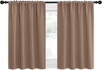 NICETOWN RV Blackout Curtains for Camper Windows, Window Treatment Thermal Insulated Rod Pocket Small Blackout Draperies/Drapes for Bedroom/Kitchen (Cappuccino, Set of 2, 29" Wide by 30" Long)