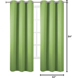 LEMOMO Light Green Blackout Curtains/42 x 84 Inch/Set of Two Panels Grommet Bedroom Curtains
