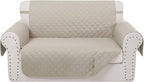 Reversible Loveseat Sofa Covers Couch Cover Furniture Protector(Loveseat,Beige/Beige)