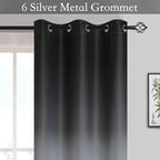 SimpleHome Ombre Room Darkening Curtains for Living Room, Light Blocking Gradient Black to Grey White Thick Thermal Insulated Grommet Window Curtains/Drapes for Bedroom, 2 Panels, 42x63 inches Length