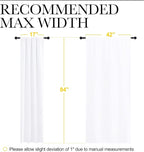 NICETOWN Kitchen Window Curtain Panels - Not Blackout Window Treatment Rod Pocket Curtains/Drapes for Bedroom (2 Panels, 42 by 84, White)