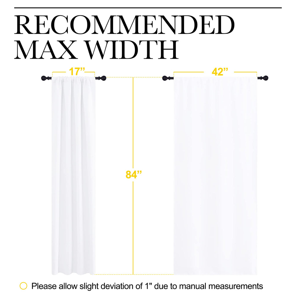 NICETOWN Kitchen Window Curtain Panels - Not Blackout Window Treatment Rod Pocket Curtains/Drapes for Bedroom (2 Panels, 42 by 84, White)