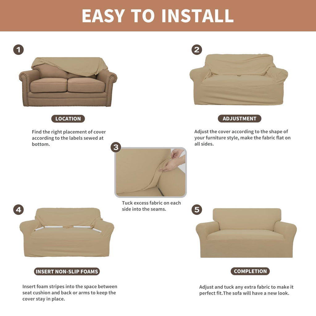 Easy-Going 100% Waterproof Chair Couch Cover, Stretch Jacquard Sofa Cover