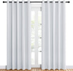 NICETOWN Room Darkening Curtain Panels for Bedroom -Easy-Care Solid Thermal Insulated Grommet Room Darkening Draperies/Drapes (Greyish White, 2 Panels, 60 by 84)