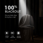 MIULEE 100% Blackout Linen Curtains for Bedroom 52x84 Inches Birch