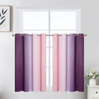 Pink and Purple Ombre Blackout Curtains for Girls Bedroom 36 Inches Long