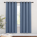 NICETOWN Blackout Curtain Drapes for Living Room - Decorative Thermal Insulated Solid Grommet Top Room Darkening Window Treatments for Kids (Stone Blue, 1 Pair, 46 x 72-Inch)