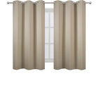 LEMOMO Beige Blackout Curtains 42 x 54 Inch Length Set of 2 Panels Grommet Bedroom Curtains for Living Room