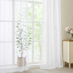 OWENIE White Sheer Curtains 78 Inches Long 2 Panels Set, Ivory Sheer Curtain for Living Room Bedroom, Modern Voile Filmy Rod Pocket Curtains & Drapes, 2 Pcs, Each 59 W x 78L Inch, White