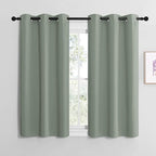 NICETOWN Greyish Green Room Darkening Curtains for Kitchen, Window Treatment Thermal Insulated Solid Grommet Room Darkening Curtains/Drapes for Bedroom (Set of 2, 42 inches Wide by 50 inches Long)