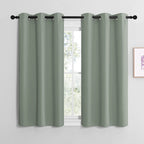 NICETOWN Bedroom Curtains Blackout Drapery Panels, Three Pass Microfiber Thermal Insulated Solid Ring Top Blackout Window Curtains/Drapes (Two Panels, 42 x 50 inches, Gray)