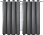 LEMOMO Frost Grey Blackout Curtains/52 x 45 Inch Length Kids Curtains/Set of 2 Panels Grommet Bedroom Curtains for Living Room