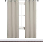 NICETOWN Blackout Curtains for Bedroom, 72 inches Long Curtains & Drapes for Living Room, Thermal Insulated Window Treatment Draperies for Nursery (Natural, 34" by 72")