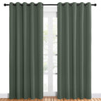 NICETOWN Room Darkening Draperies Window Curtain Panels, Dark Mallard, 2 Panels, W60 x L84 -inch, Thermal Insulated Grommet Room Darkening Curtains for Bedroom