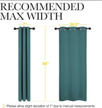 NICETOWN Window Curtain Panels, Thermal Curtains Insulated Solid Grommet Blackout Draperies/Drapes for Loft Window (Sea Teal, One Pair, 34 by 84-inch)