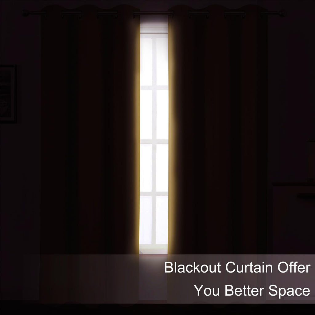 LEMOMO Blackout Curtains 66 x 84 inch/Mustard Yellow Curtains Set of 2 Panels/Thermal Insulated Room Darkening Bedroom Curtains