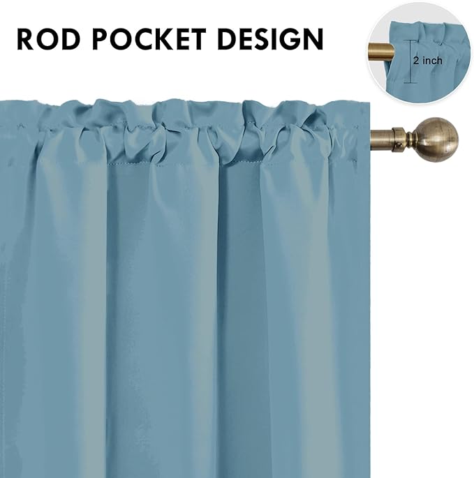 DWCN Blackout Curtains for Bedroom Living Room 42 x 63 Inch Long 2 Panels