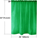 SpaceDresser Basic Rod Pocket Sheer Voile Window Curtain Panels Green 1 Pair 2 Panels 26 Width 30 Inch Long for Kitchen Bedroom Children Living Room Yard（Green，26Wx 30L）