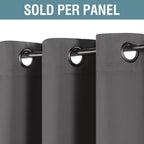 H.VERSAILTEX Blackout Curtain for Living Room Thermal Insulated Window Treatment Curtain Extra Long 108 inch Length Energy Saving Solid Grommet Blackout Drape, One Panel, Charcoal Gray, 52"W x 108"L