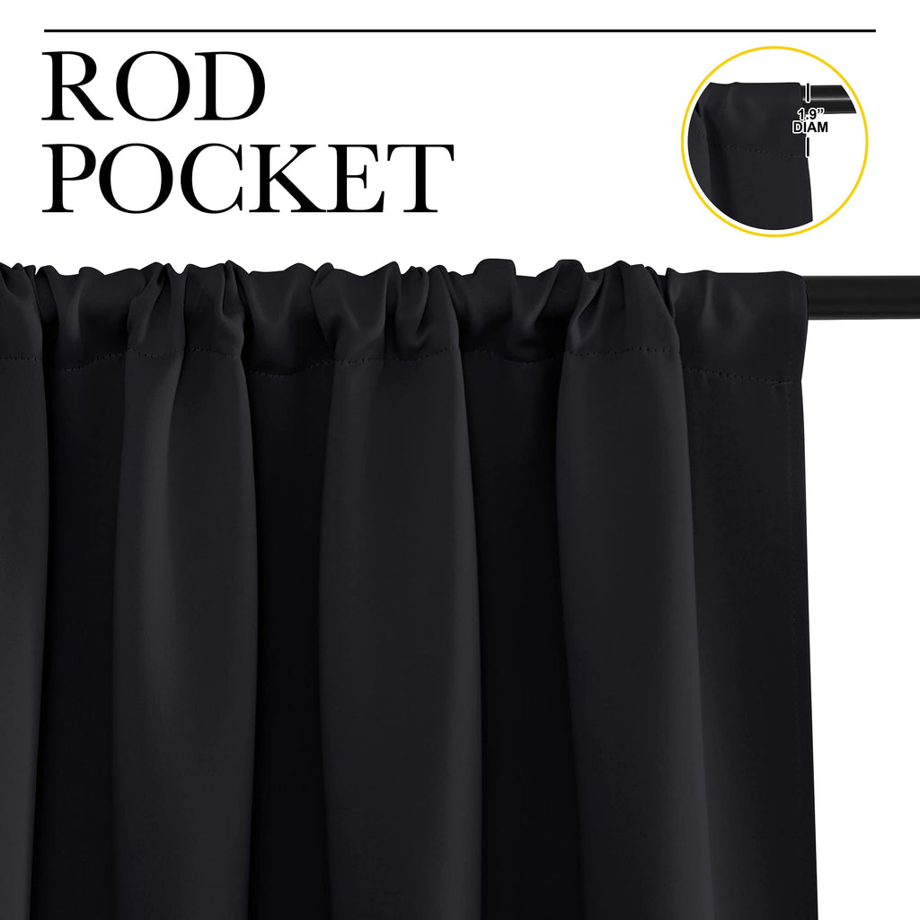 NICETOWN Short Curtains, Black Out RV Bunk Panels for Kitchen - Energy Smart Decoration Thermal Insulating Blackout Drapes/Draperies for Small Window (2 Panels, 34 inches Wide by 30 inches Long)