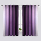 SimpleHome Ombre Room Darkening Curtains for Bedroom, Gradient Purple to Grey White Light Blocking Thermal Insulated Grommet Window Curtains/Drapes for Living Room,2 Panels, 62x63 inches Length