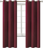 BGment Blackout Curtains for Bedroom - Grommet Thermal Insulated Room Darkening Curtains for Living Room, Set of 2 Panels (42 x 72 Inch, Burgundy)