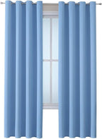 ChrisDowa Grommet Room Darkening Curtains for Bedroom and Living Room - 2 Panels Set Thermal Insulated Blackout Curtains (Sky Blue, 52W x 84L)