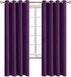 BGment Blackout Curtains for Bedroom - Grommet Thermal Insulated Room Darkening Curtains for Living Room, Set of 2 Panels (52 x 72 Inch, Purple)